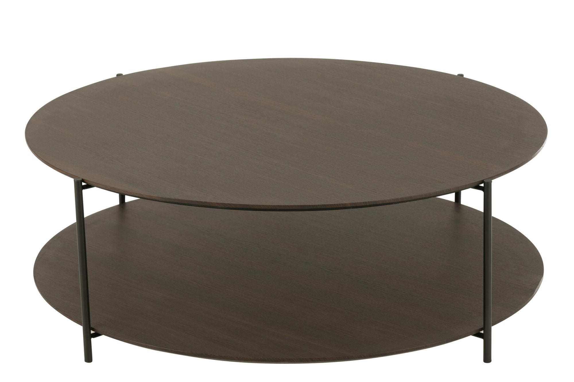 Salontafel Rond Mdf/Metaal Donkerbruin Groot - Tuincentrum Lopik