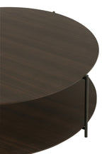 Salontafel Rond Mdf/Metaal Donkerbruin Groot - Tuincentrum Lopik