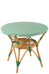 J-LINE EETTAFEL ROTAN/KUNSTSTOF DONKERGROEN/WIT 90 CM