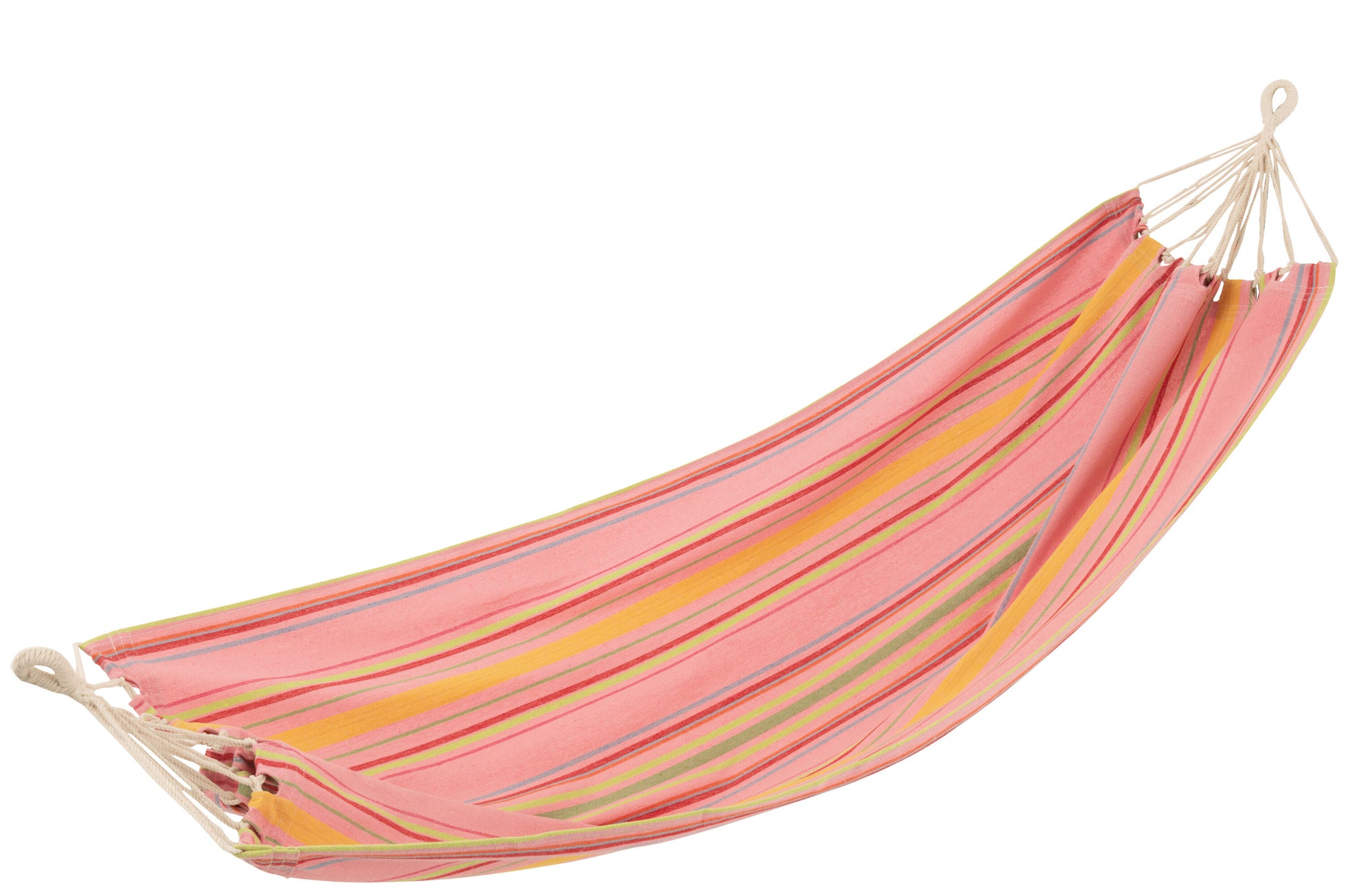 J-LINE GESTREEPTE HANGMAT KATOEN/POLYESTER LICHTROZE - Tuincentrum Lopik