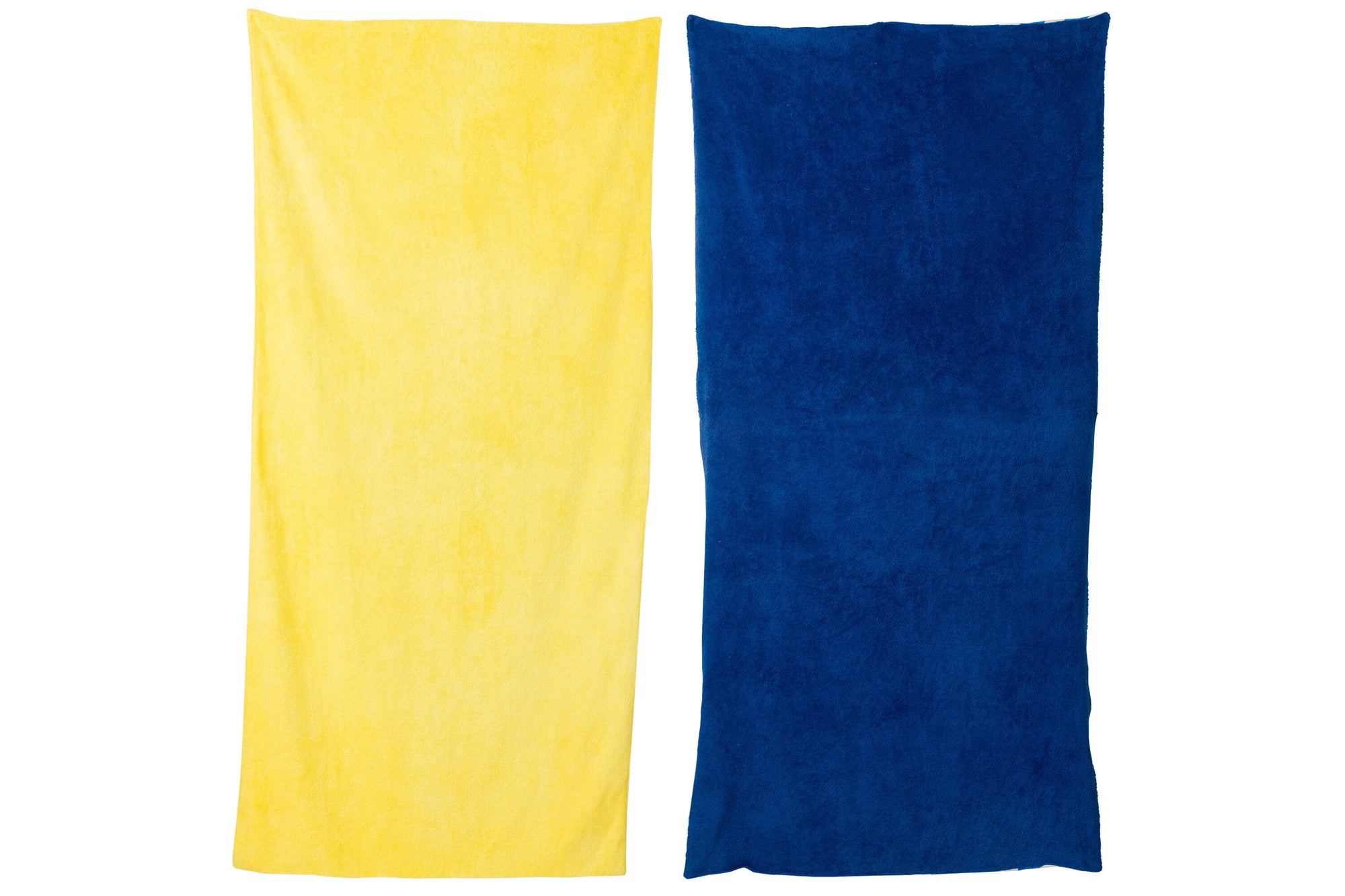 Strandhanddoek Dolce Vita Terry/Katoen Blauw/Geel Assortiment Van 2 - Tuincentrum Lopik