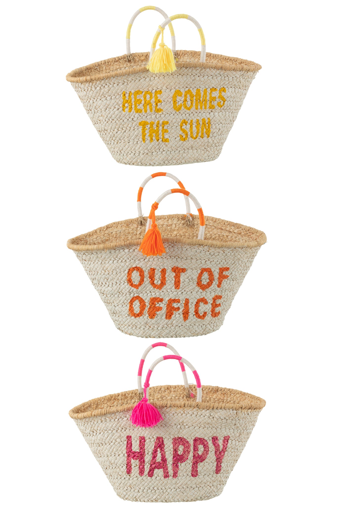 J-LINE STRANDTAS SUMMER QUOTES MAÏSBLADEREN MIX ASSORTIMENT VAN 3 - Tuincentrum Lopik