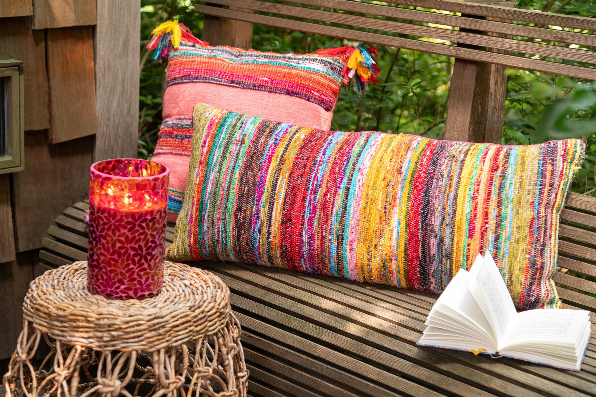 Kussen Chindi Kwastjes Katoen/Polyester Roze - Tuincentrum Lopik