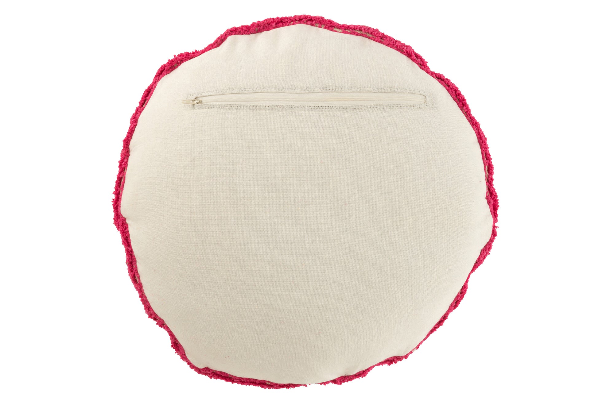 Kussen Smiley met knopen Katoen Roze/Wit - Tuincentrum Lopik