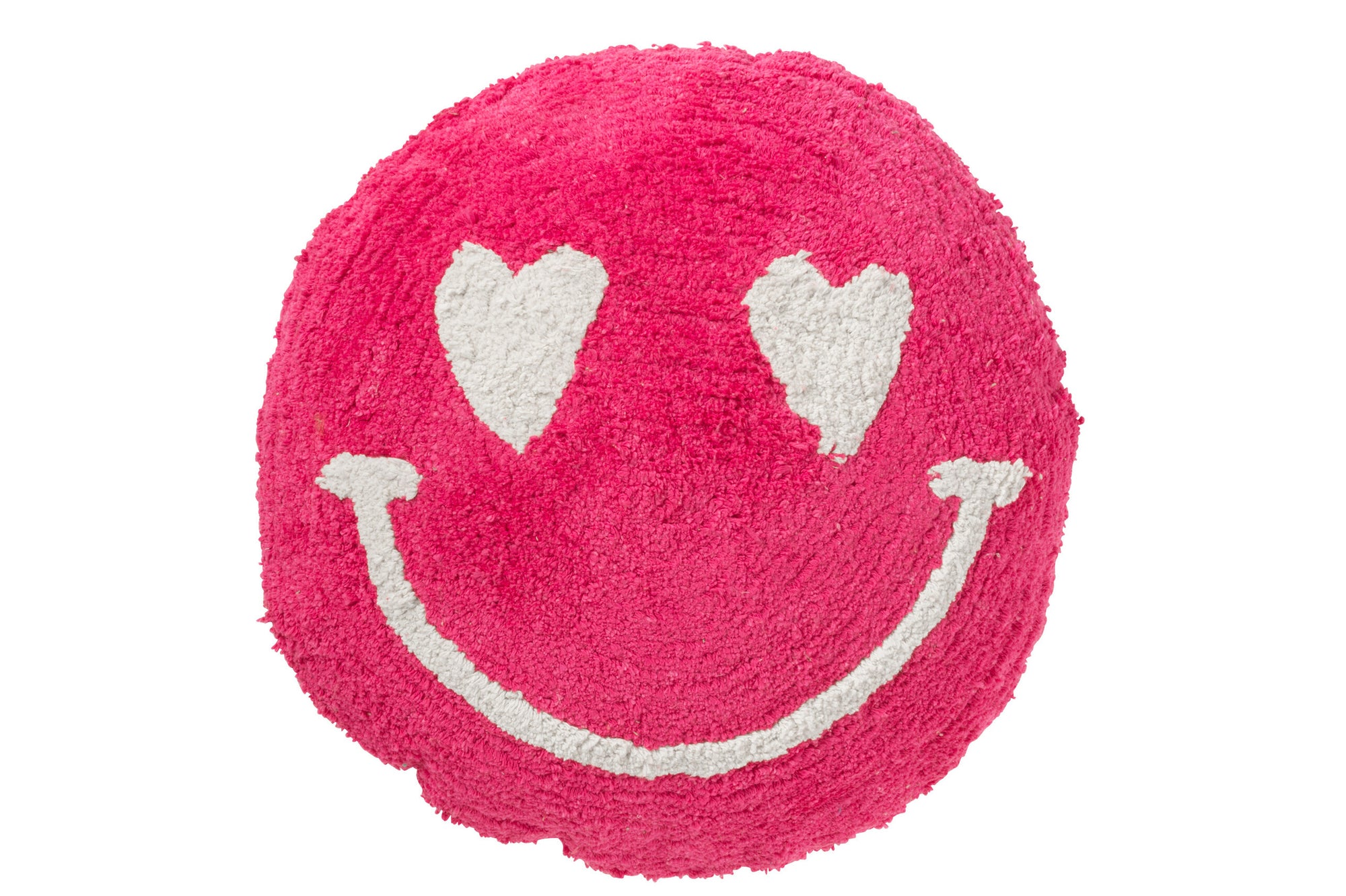 Kussen Smiley met knopen Katoen Roze/Wit - Tuincentrum Lopik