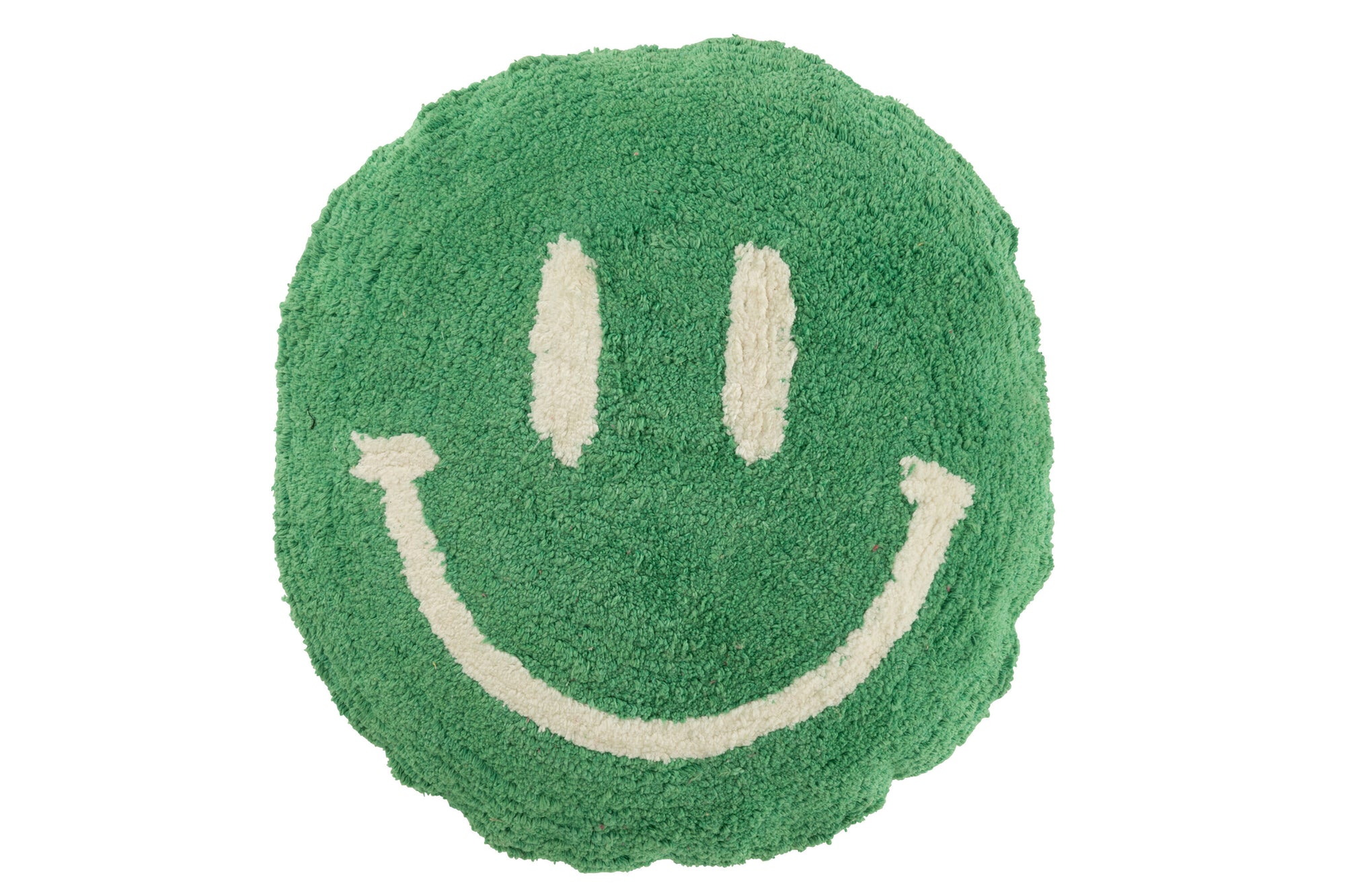 Kussen Smiley met knopen van katoen Groen/Wit - Tuincentrum Lopik