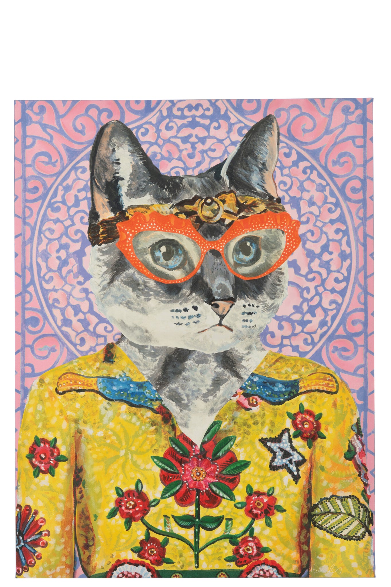 J-LINE WANDDECORATIE KAT POP ART CANVAS MIX GROOT - 75 X 100 CM - Tuincentrum Lopik