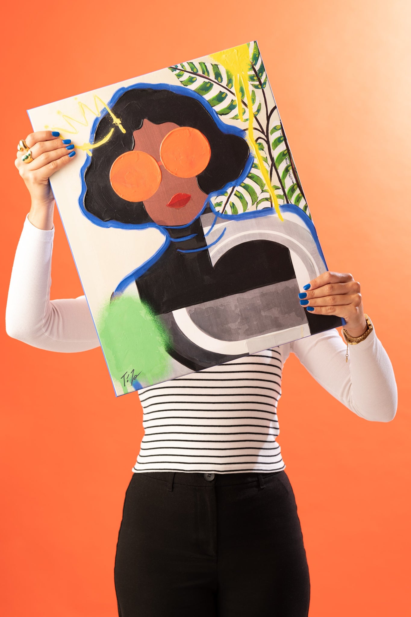 J-LINE WANDDECORATIE VROUWEN POP ART CANVAS MIX GROOT - SET VAN 2 - 75 X 100 CM - Tuincentrum Lopik
