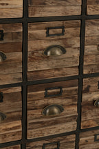 Cupboard 16 Drawers Wood/Metal Brown - Tuincentrum Lopik