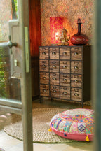 Cupboard 16 Drawers Wood/Metal Brown - Tuincentrum Lopik