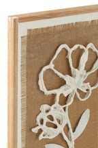 J-LINE WANDDECORATIE BLOEMEN DENNENHOUT/MDF NATUREL/WIT SET VAN 2 38X49 CM - Tuincentrum Lopik