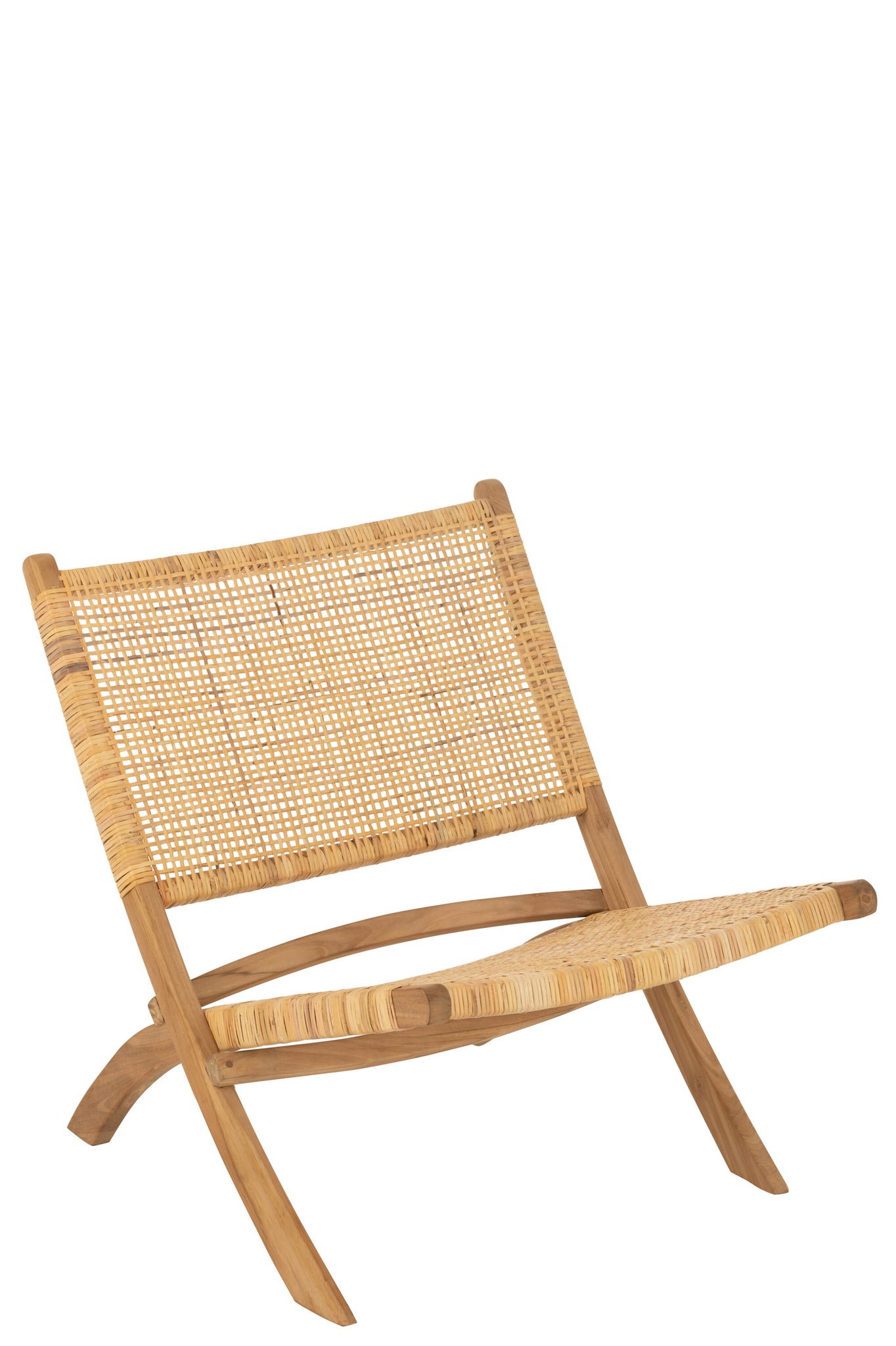 J-LINE VOUWSTOEL ROTAN/TEAK NATUREL - Tuincentrum Lopik