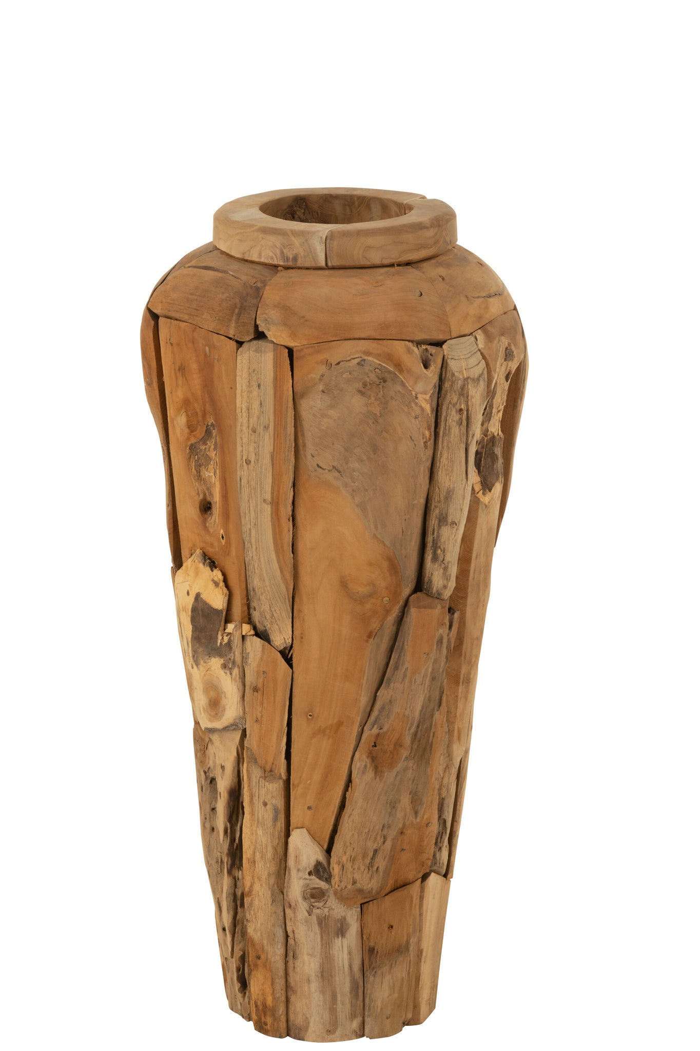J-LINE VASE TEAKWOOD NATURAL SMALL - Tuincentrum Lopik