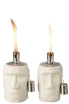 J-LINE VUURKORF MOAI CEMENT GRIJS SET VAN 2 - Tuincentrum Lopik