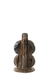 J-LINE VASE/CANDLEHOLDER NAGA KERAMIEK BRUIN/ZWART - Tuincentrum Lopik