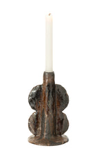 J-LINE VASE/CANDLEHOLDER NAGA KERAMIEK BRUIN/ZWART - Tuincentrum Lopik