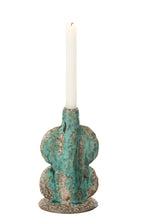 J-LINE VASE/CANDLEHOLDER NAGA KERAMIEK AZUR/BRUIN - Tuincentrum Lopik