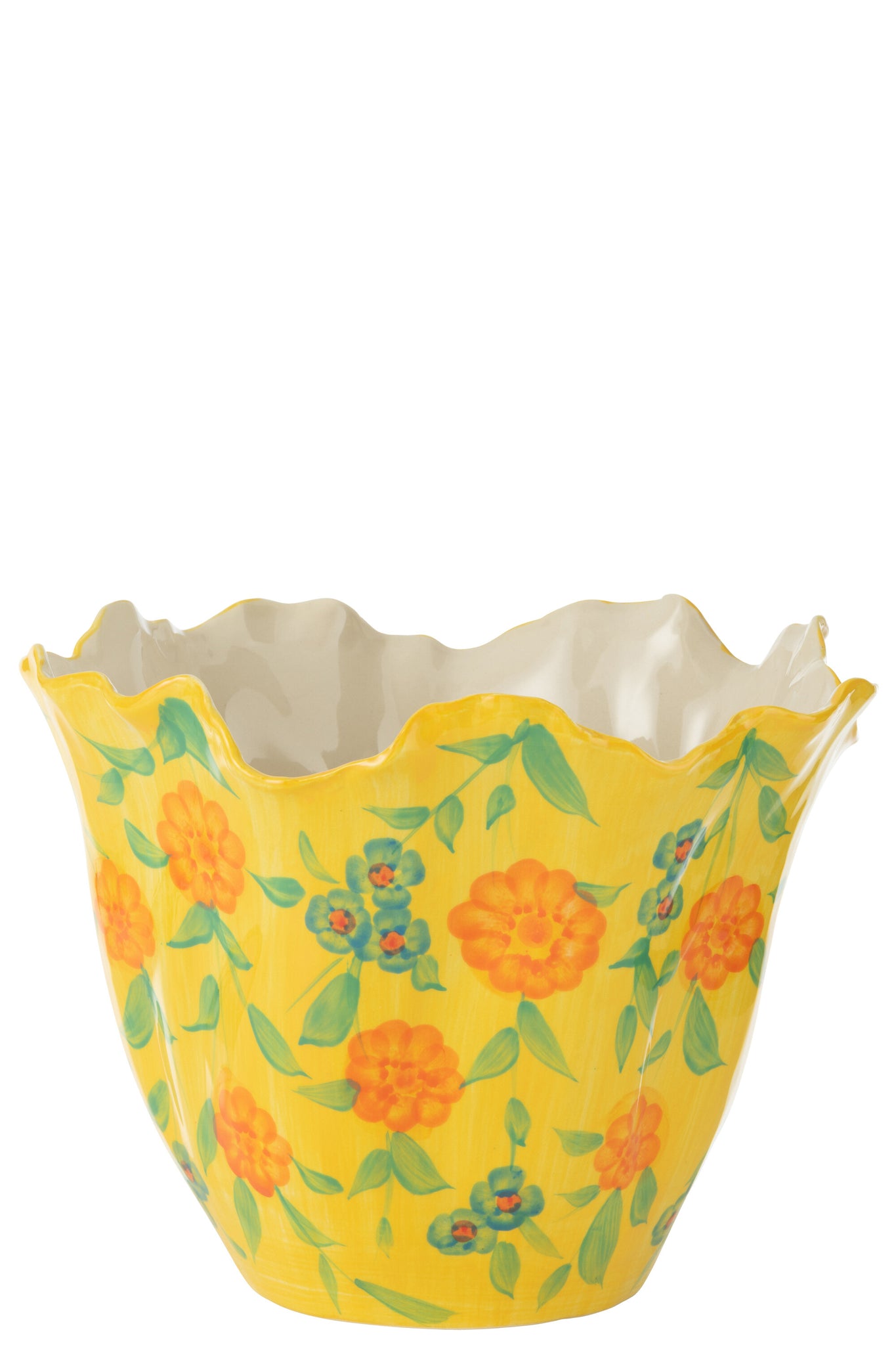 J-LINE VASE ALEGRIA FLOWERS WIDE CLAY MIX