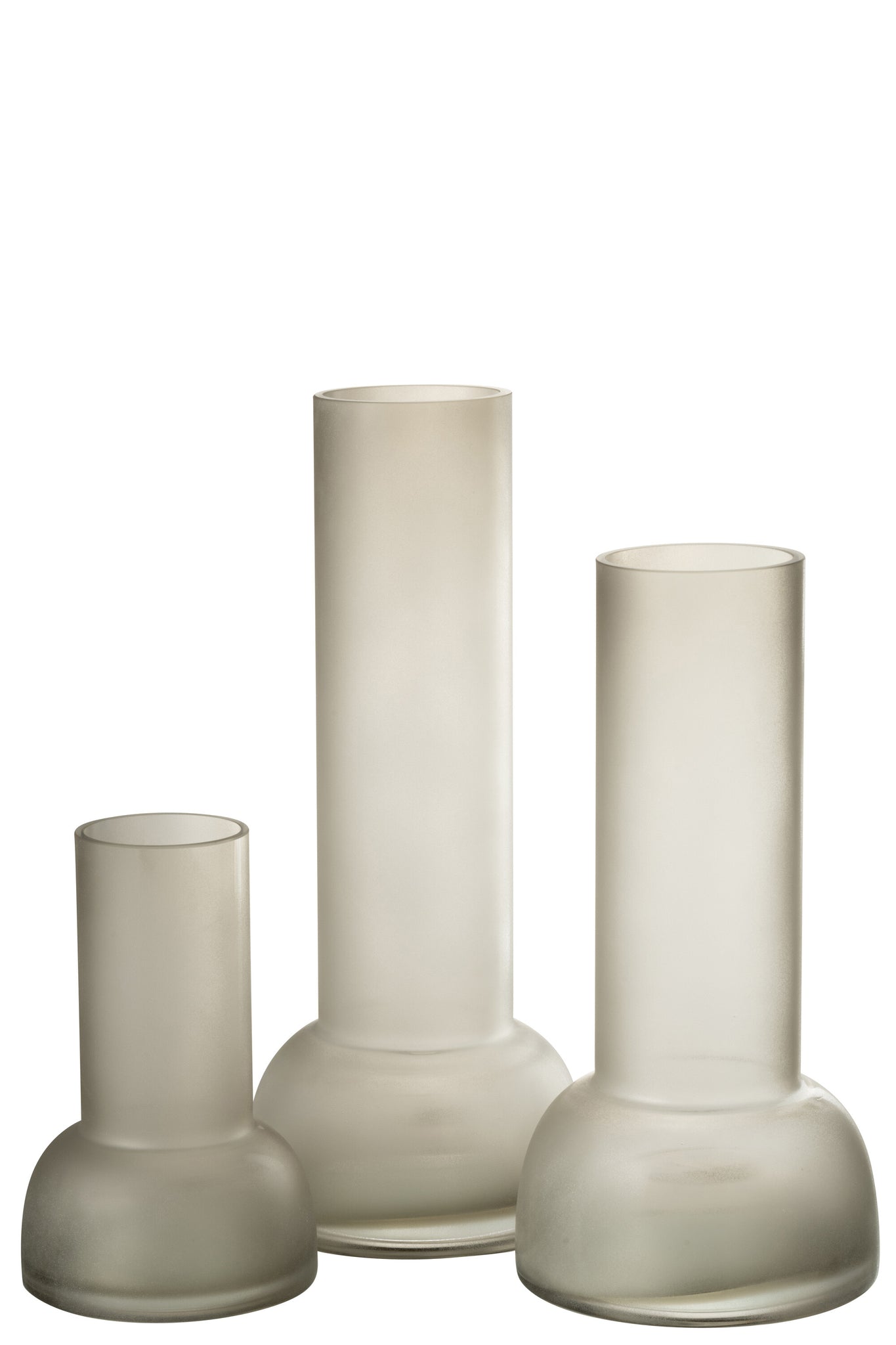 J-LINE VASE/CANDLEHOLDER YARA GLASS GREIGE LARGE