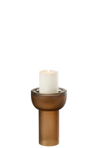 J-LINE VASE/CANDLEHOLDER YOKO GLAS BRUIN SMALL - Tuincentrum Lopik