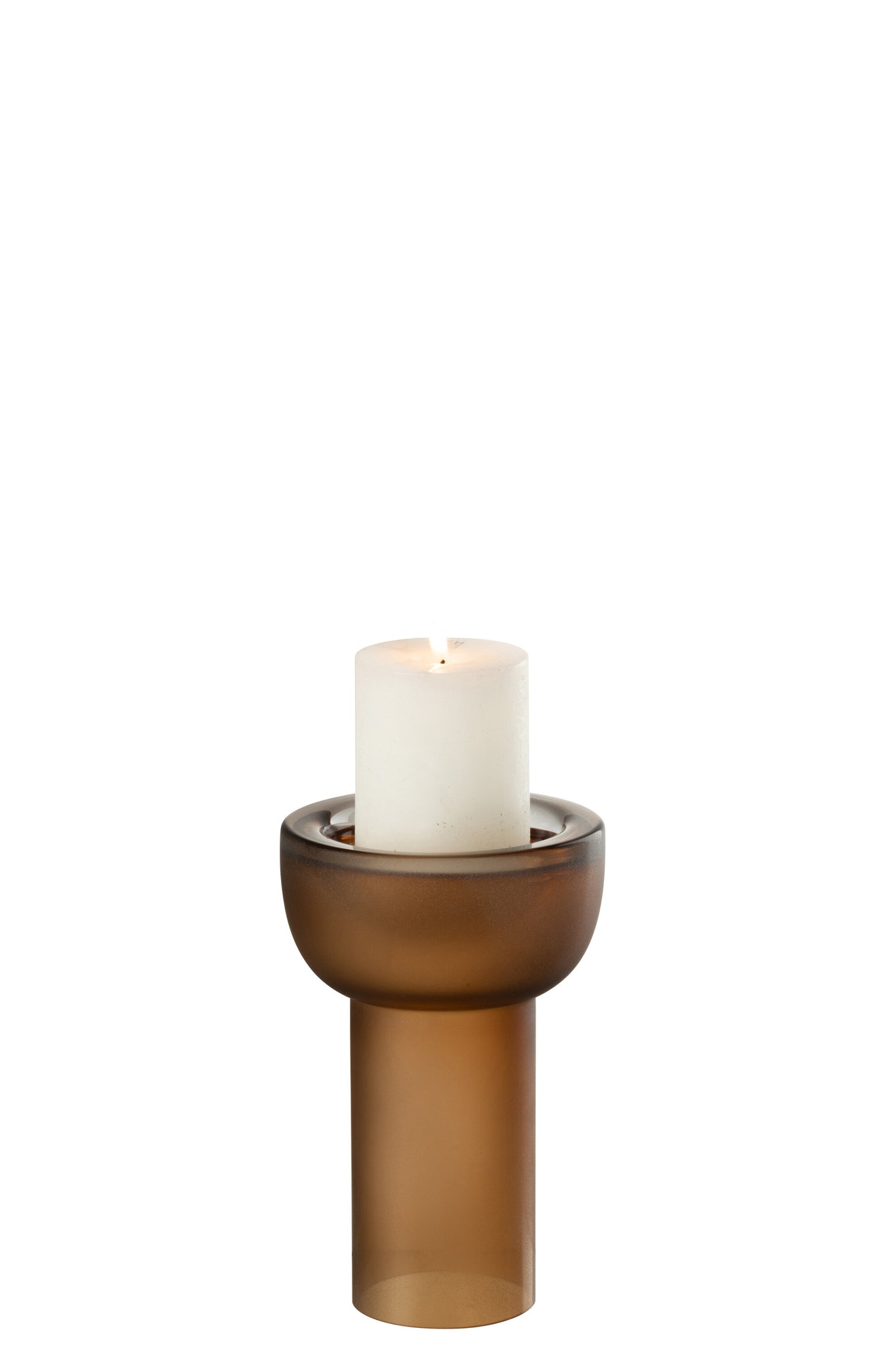 J-LINE VASE/CANDLEHOLDER YOKO GLAS BRUIN SMALL - Tuincentrum Lopik