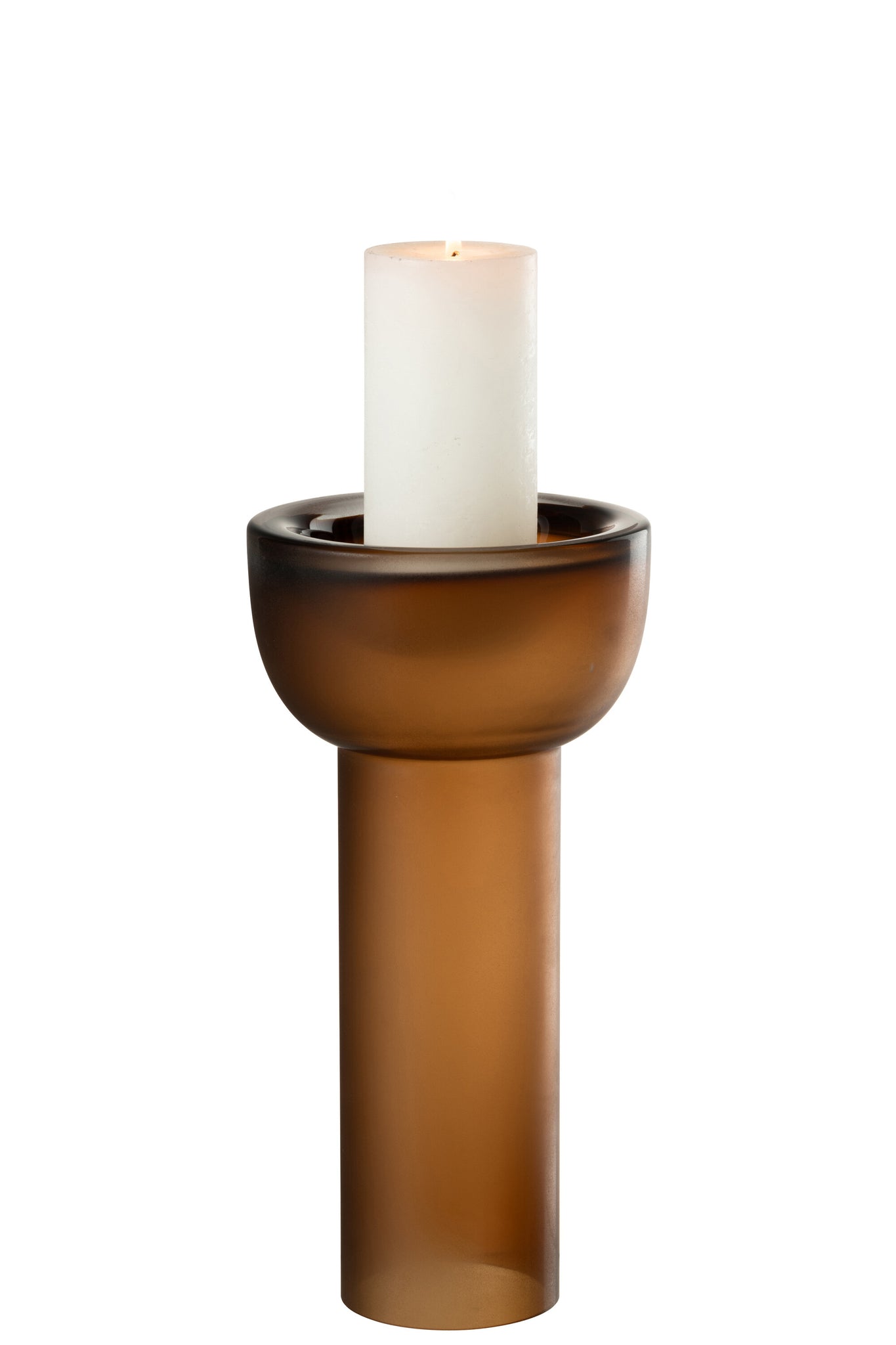 J-LINE VASE/CANDLEHOLDER YOKO GLAS BRUIN MEDIUM - Tuincentrum Lopik
