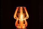 J-LINE TAFELLAMP STRIPES GLAS TRANSPARANT ORANJE 11X15CM - Tuincentrum Lopik