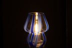J-LINE TAFELLAMP STRIPES GLAS TRANSPARANT/BLAUW Ø11X15CM E27 - Tuincentrum Lopik