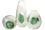 J-LINE VASE LIVY GLASS GREEN/WHITE/TRANSPARENT LARGE - Tuincentrum Lopik