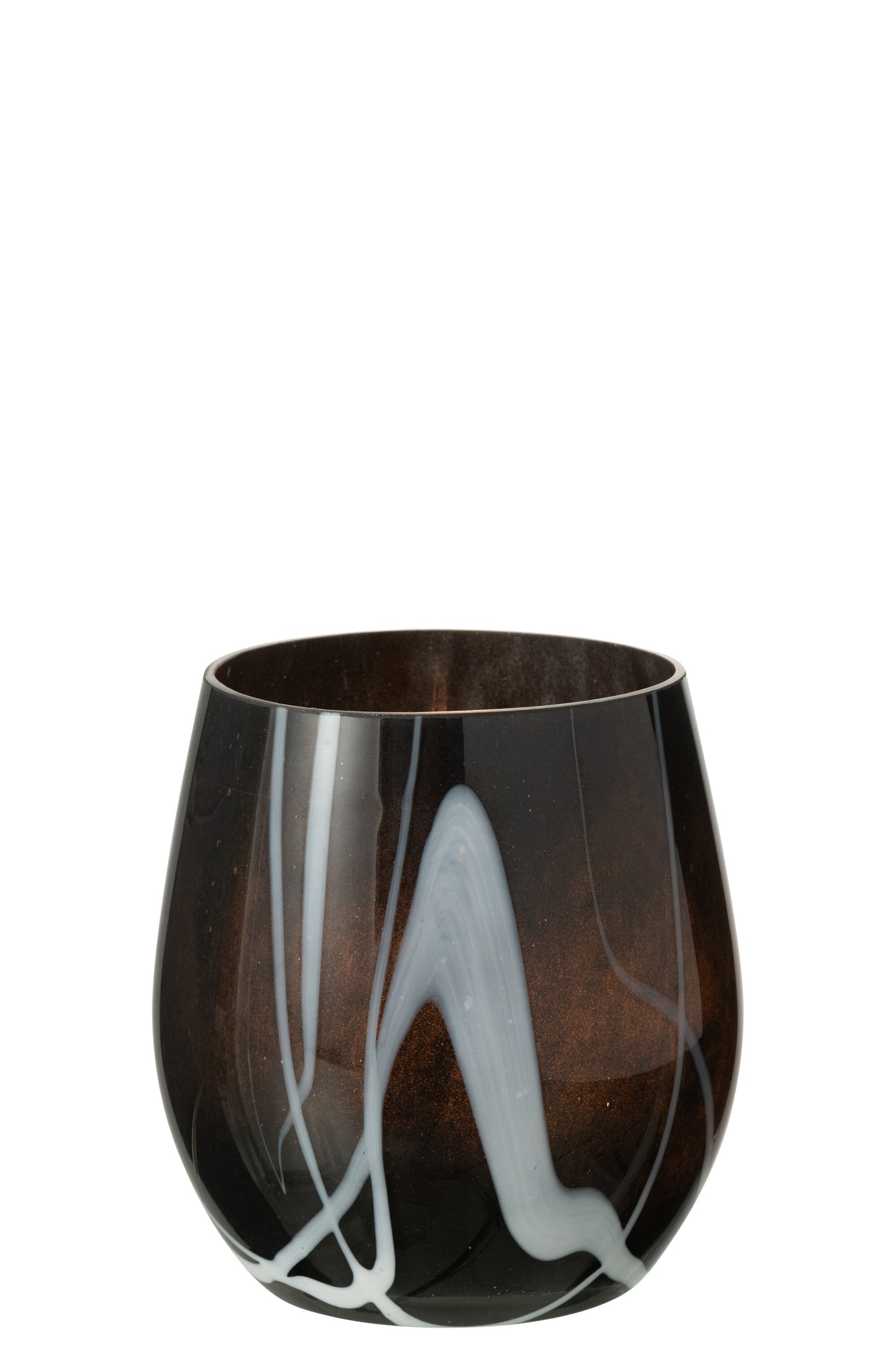 J-LINE HURRICANE SMOKE EFFECT GLAS ZWART/WIT 12X12X14CM - Tuincentrum Lopik