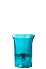 J-LINE HURRICANE TARIFA SMAL GLAS AZUURBLAUW EXTRA SMALL 15X15X21CM - Tuincentrum Lopik