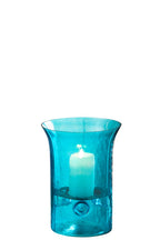 J-LINE HURRICANE TARIFA SMAL GLAS AZUURBLAUW EXTRA SMALL 15X15X21CM - Tuincentrum Lopik