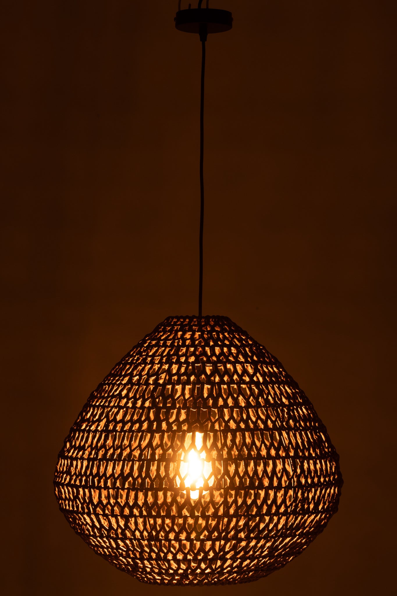 J-LINE PLAFONDLAMP GEVLOCHTEN METAAL DONKER/NATUREL - Tuincentrum Lopik