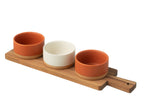 Tapas Service 3 Sets + Houten dienblad Raamdoos Oranje/Wit - Tuincentrum Lopik