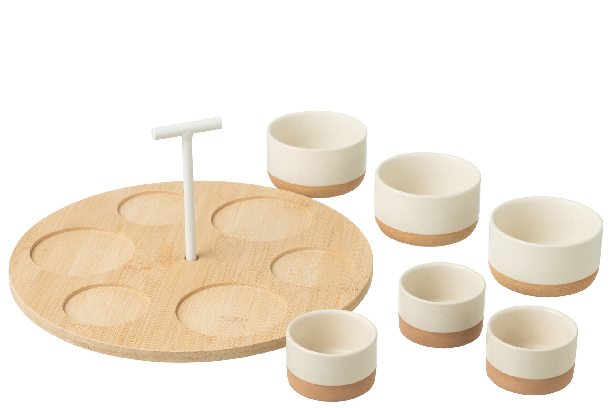 Tapas Service 6 Sets+ Bamboo Tray Windowbox White/Natural - Tuincentrum Lopik