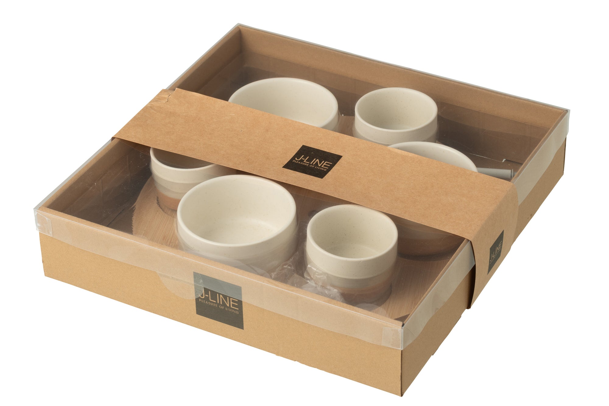 Tapas Service 6 Sets+ Bamboo Tray Windowbox White/Natural - Tuincentrum Lopik