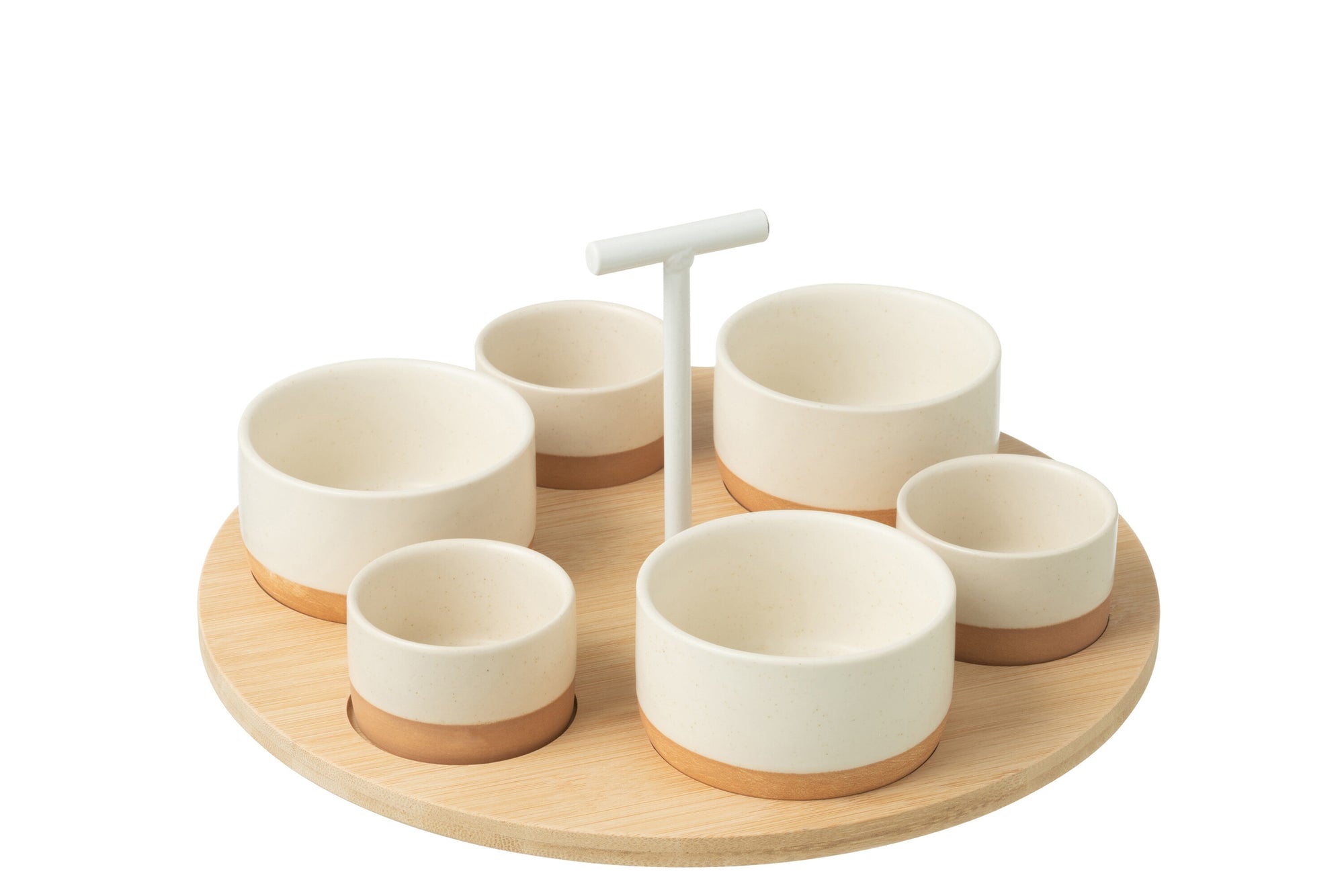 Tapas Service 6 Sets+ Bamboo Tray Windowbox White/Natural - Tuincentrum Lopik