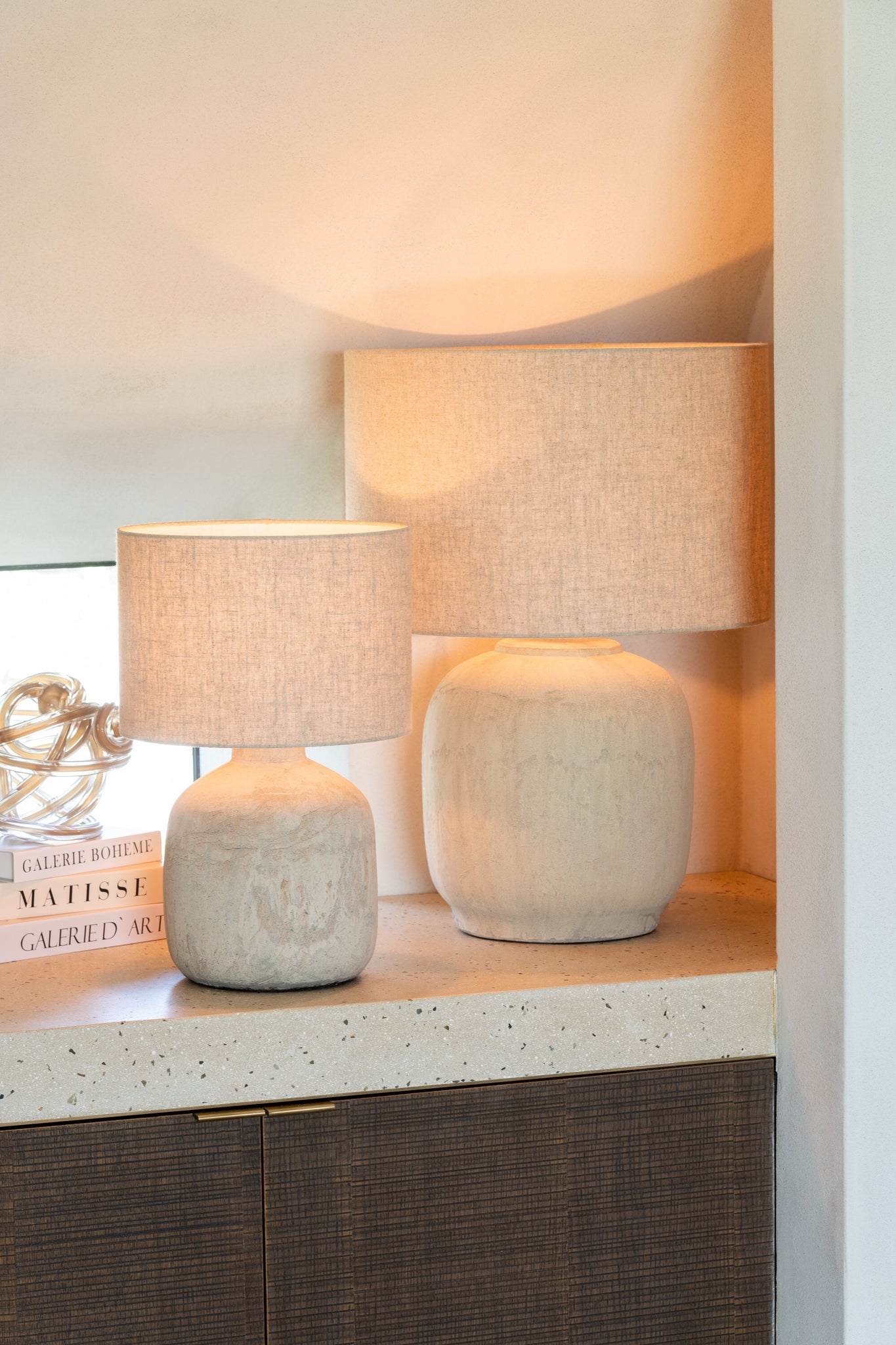 Tafellamp Mia terracotta beige groot - Tuincentrum Lopik