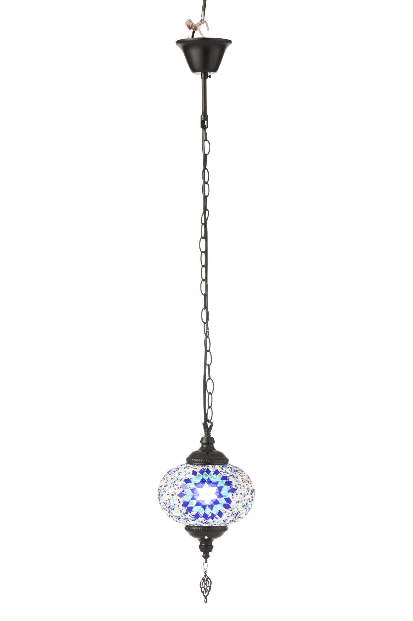 J-LINE HANGLAMP MOZAÏEK GLAS/METAAL BLAUW KLEIN - Tuincentrum Lopik