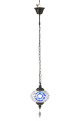 J-LINE HANGLAMP MOZAÏEK GLAS/METAAL BLAUW KLEIN - Tuincentrum Lopik