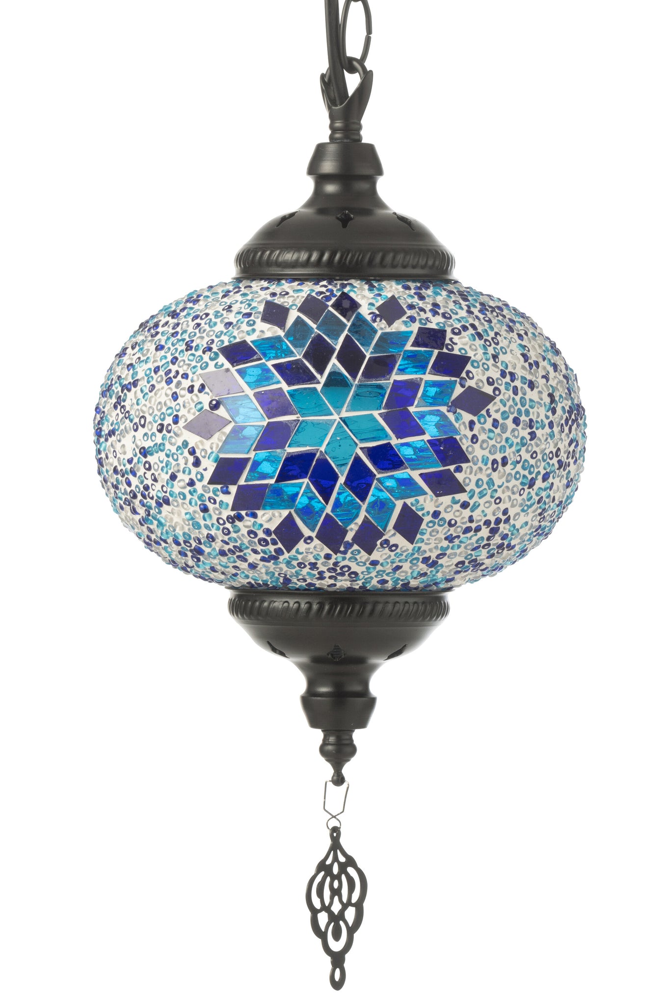 J-LINE HANGLAMP MOZAÏEK GLAS/METAAL BLAUW KLEIN - Tuincentrum Lopik