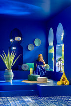 J-LINE HANGLAMP MOZAÏEK GLAS/METAAL BLAUW KLEIN - Tuincentrum Lopik
