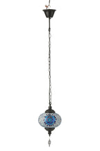 J-LINE HANGLAMP MOZAÏEK GLAS/METAAL BLAUW KLEIN - Tuincentrum Lopik
