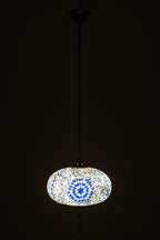 J-LINE HANGLAMP MOZAÏEKGLAS/METAAL BLAUW GROOT - Tuincentrum Lopik