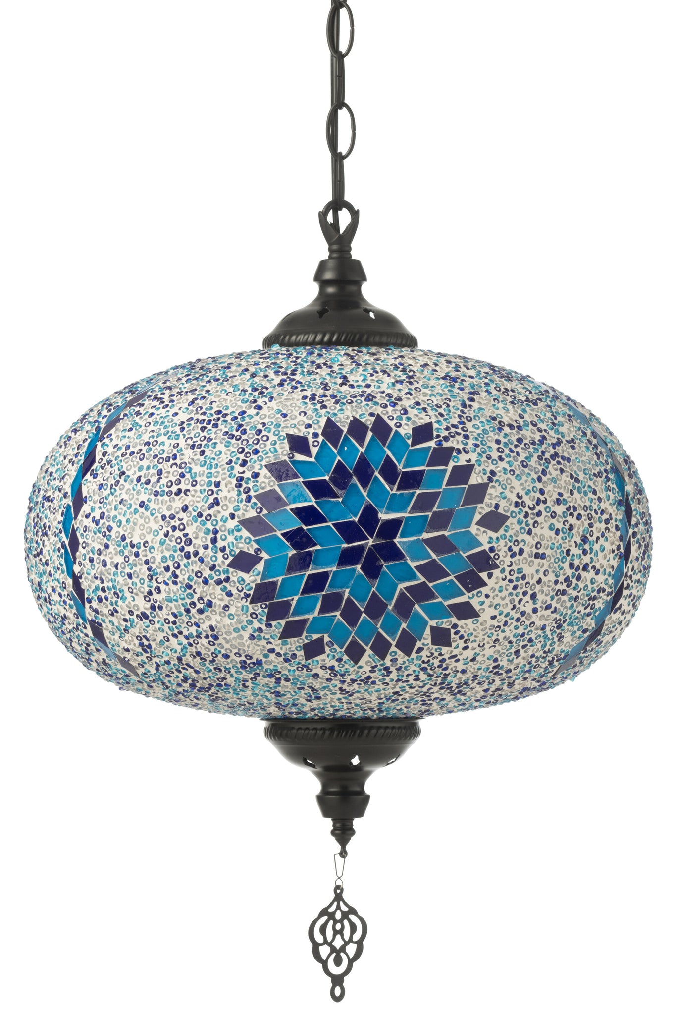 J-LINE HANGLAMP MOZAÏEKGLAS/METAAL BLAUW GROOT - Tuincentrum Lopik