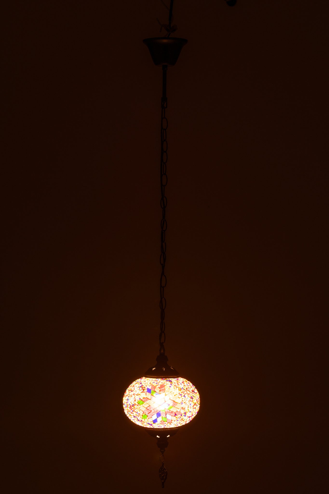J-LINE HANGLAMP MOZAÏEK GLAS/METAAL ORANJE KLEIN - Tuincentrum Lopik