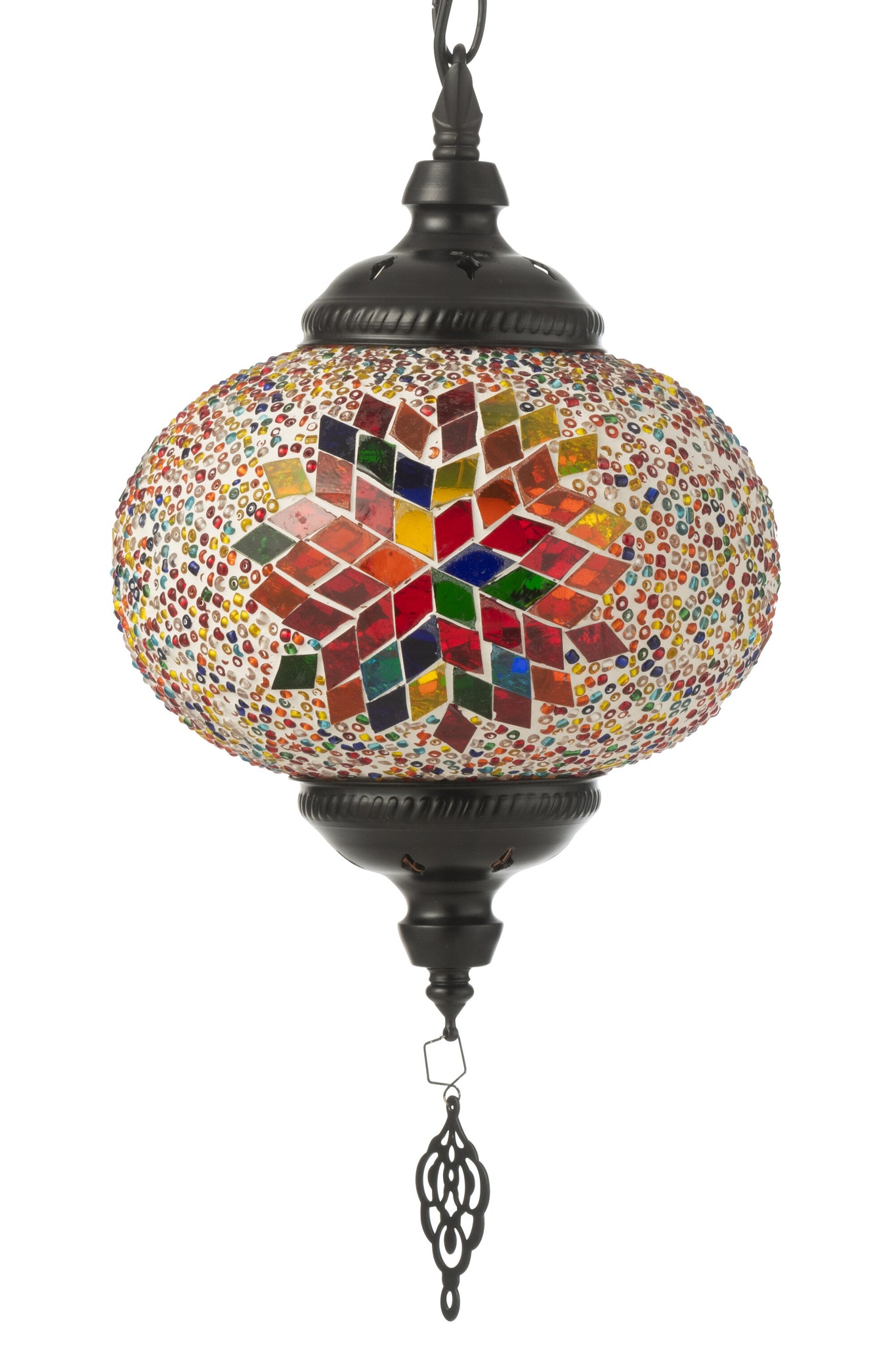 J-LINE HANGLAMP MOZAÏEK GLAS/METAAL ORANJE KLEIN - Tuincentrum Lopik