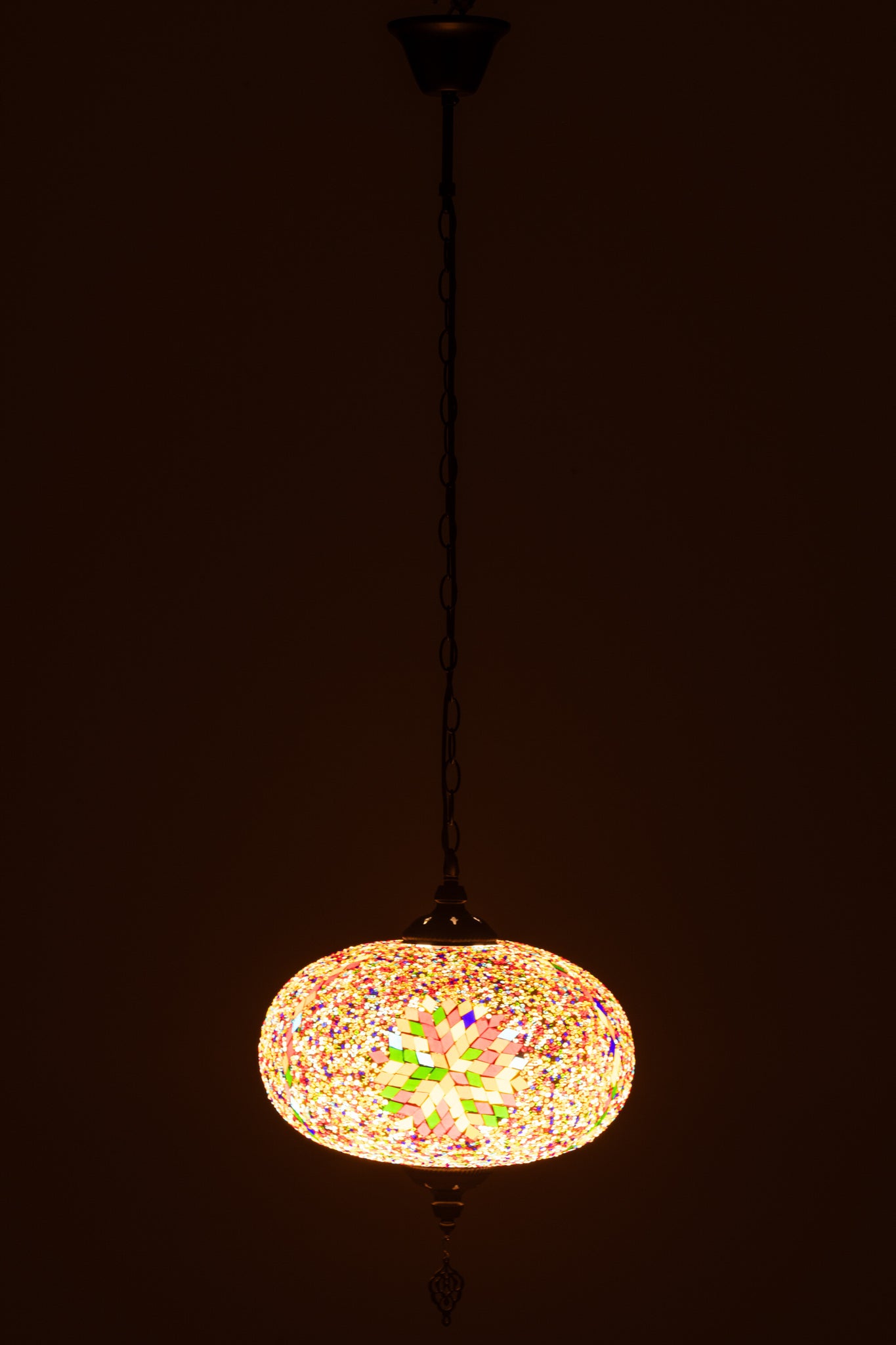 J-LINE HANGLAMP MOZAÏEK GLAS/METAAL ORANJE GROOT - Tuincentrum Lopik