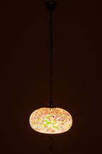 J-LINE HANGLAMP MOZAÏEK GLAS/METAAL ORANJE GROOT - Tuincentrum Lopik