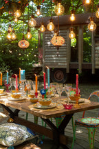 J-LINE HANGLAMP MOZAÏEK GLAS/METAAL ORANJE GROOT - Tuincentrum Lopik